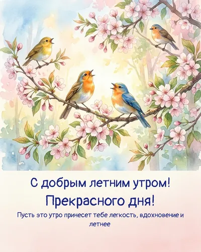 С добрым летним утром! Прекрасного дня! — morning birds 08
